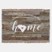 South Carolina Home State Personalized Wood Kijk u Deken (Voorkant)
