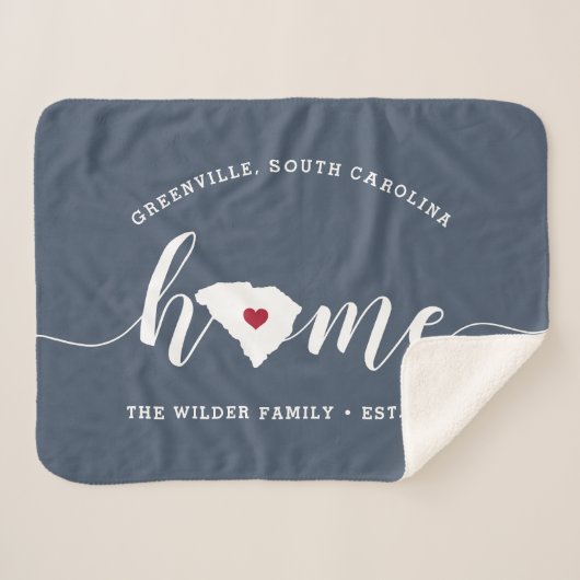 South Carolina Home State Persoonlijk Sherpa Deken (Voorkant (horizontaal))