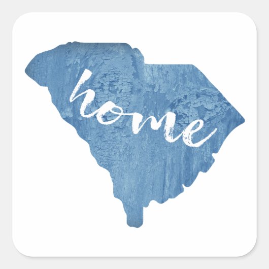 South Carolina Home Wood Grain Vierkante Sticker (Voorkant)