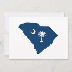 South Carolina in blauw en wit Kaart