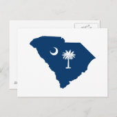 South Carolina in Blue en White Briefkaart (Voorkant / Achterkant)
