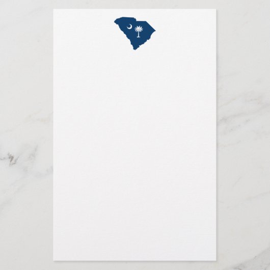 South Carolina in Blue en White Briefpapier (Voorkant)