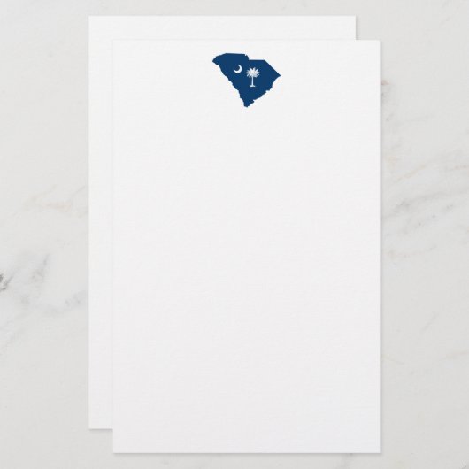 South Carolina in Blue en White Briefpapier (Voorkant / Achterkant)