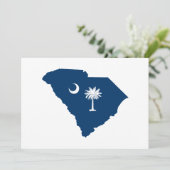 South Carolina in Blue en White Kaart (Staand voorkant)
