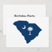 South Carolina in Blue en White Kaart (Voorkant / Achterkant)
