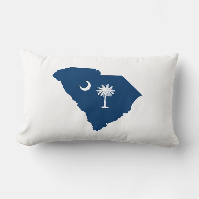 South Carolina in Blue en White Kussen (Voorkant)