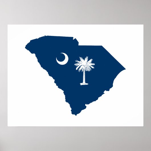 South Carolina in Blue en White Poster (Voorkant)