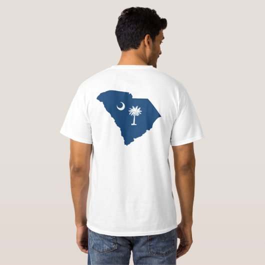 South Carolina in Blue en White T-shirt (Achterkant volledig)