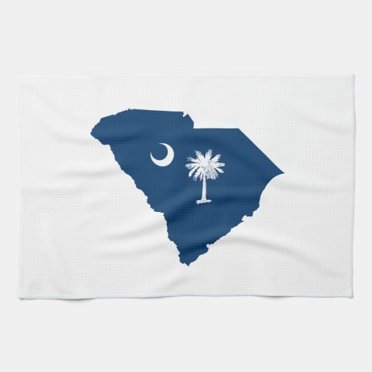 South Carolina in Blue en White Theedoek (Horizontaal)
