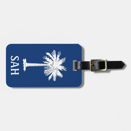 South Carolina Initialen Bagagelabel (Voorkant horizontaal)