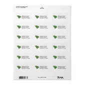 South Carolina Kaart Adreslabel Etiket (Full Sheet)
