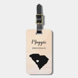 South Carolina Kaart Bagage Label, Trouwfeest Bagagelabel