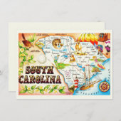  South Carolina kaart bewegende aankondiging (Voorkant / Achterkant)