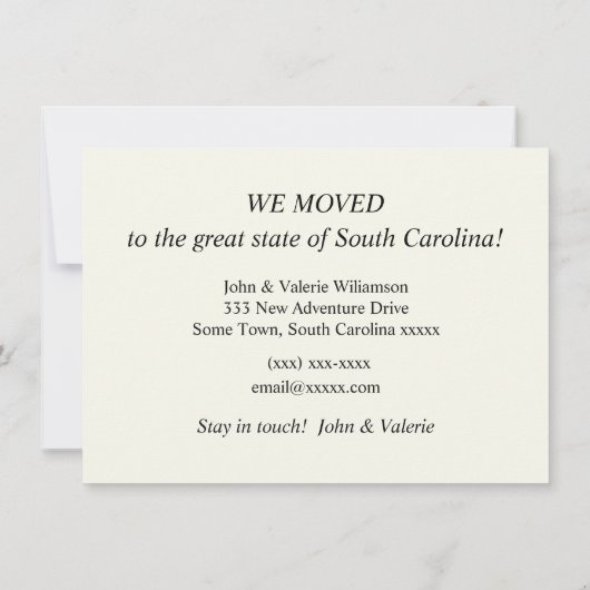  South Carolina kaart bewegende aankondiging (Achterkant)