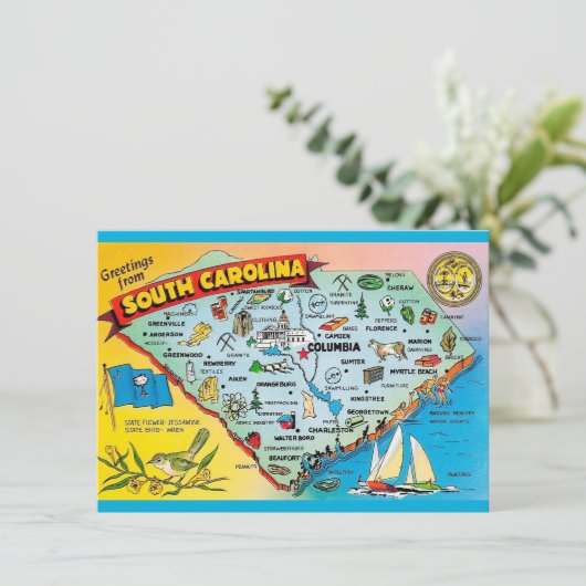 South Carolina kaart bewegende aankondiging (Staand voorkant)
