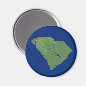 South Carolina kaart magneet (Voorkant / Achterkant)