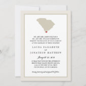 South Carolina Kaart met hart | Bruiloft (Voorkant)