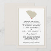 South Carolina Kaart met hart | Bruiloft (Voorkant / Achterkant)