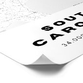 South Carolina kaart ontwerp Poster (Hoek)