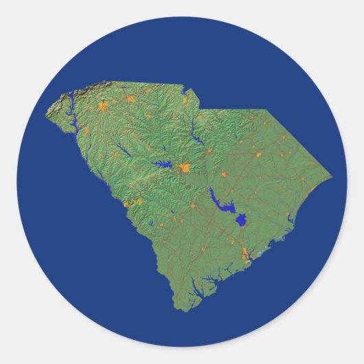 South Carolina Kaart Sticker (Voorkant)