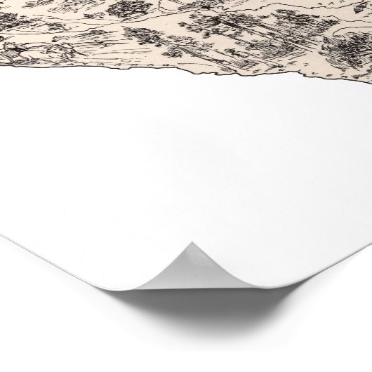 South Carolina  kaart van het Afbeelding Poster (Hoek)