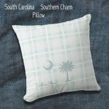 South Carolina kussen aangepast met maan en palmbo