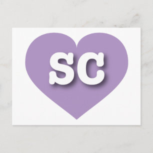 South Carolina Lavender Heart - Ik hou van SC Briefkaart