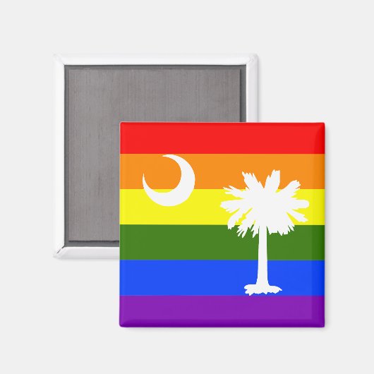 SOUTH CAROLINA LGBT RAINBOW PRIDE FLAG MAGNEET (Voorkant / Achterkant)