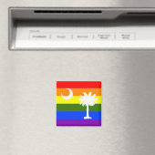 SOUTH CAROLINA LGBT RAINBOW PRIDE FLAG MAGNEET (Insitu (Vaatwasser))
