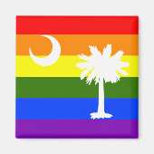 SOUTH CAROLINA LGBT RAINBOW PRIDE FLAG MAGNEET (Voorkant)