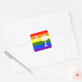 SOUTH CAROLINA LGBT RAINBOW PRIDE FLAG VIERKANTE STICKER (Envelop)