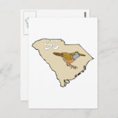 South Carolina Map & Carolina Wren Cartoon Art Briefkaart (Voorkant / Achterkant)