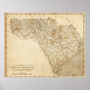 South Carolina Map door Arrowsmith Poster