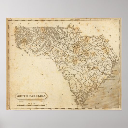 South Carolina Map door Arrowsmith Poster (Voorkant)