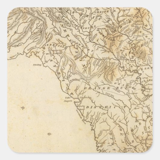 South Carolina Map door Arrowsmith Vierkante Sticker (Voorkant)