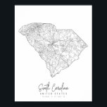 South Carolina Minimal Street Map Poster<br><div class="desc">South Carolina Minimal Street Map</div>