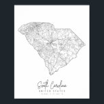 South Carolina Minimal Street Map Poster<br><div class="desc">South Carolina Minimal Street Map</div>
