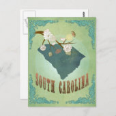 South Carolina Modern staatskaart - Groen Briefkaart (Voorkant / Achterkant)