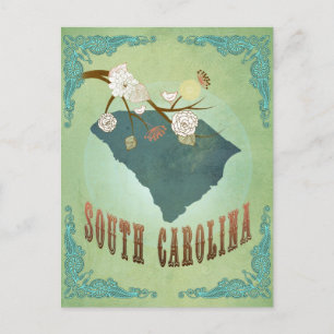 South Carolina Modern  staatskaart - Groen Briefkaart