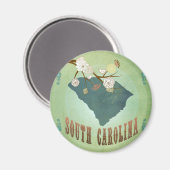 South Carolina Modern  staatskaart - Groen Magneet (Voorkant / Achterkant)