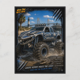 South Carolina Monster Truck Off Road Kunst Briefkaart