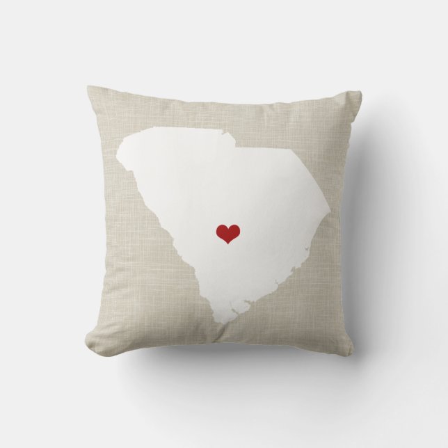 South Carolina New Home State Pillow 16 x 16 inch Kussen (Voorkant)