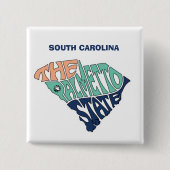 South Carolina Nickname Word Art Vierkante Button 5,1 Cm (Voorkant)
