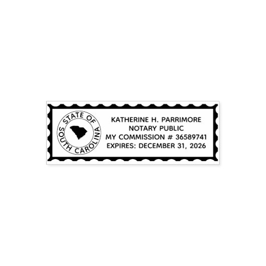 South Carolina Notaris Zelfinking Rubber Stamp Zelfinktende Stempel (Design)
