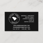 South Carolina Notary Public Services Visitekaartje (Voorkant)