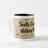 South Carolina Noteerbare Public Scroll Feather Qu Tweekleurige Koffiemok (Voorkant links)