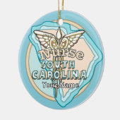 South Carolina Nurse Caduceus  Keramisch Ornament (Links)