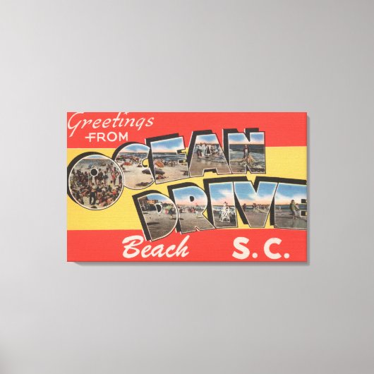 South Carolina - Ocean Drive Beach Canvas Afdruk (Voorkant)