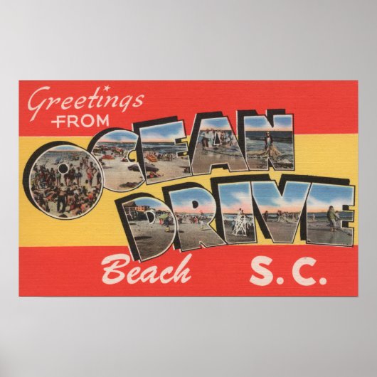 South Carolina - Ocean Drive Beach Poster (Voorkant)
