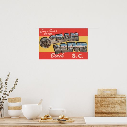 South Carolina - Ocean Drive Beach Poster (Keuken)